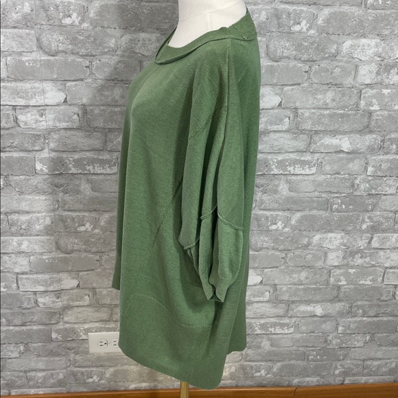 Free People Green Work From Home Sweater Tee - Picture 3 of 9